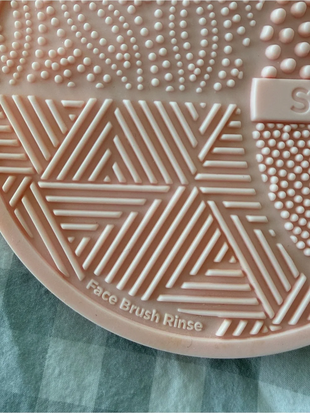 Pink Silicone Brush Scrub Mat - 'SCRUB' Embossed